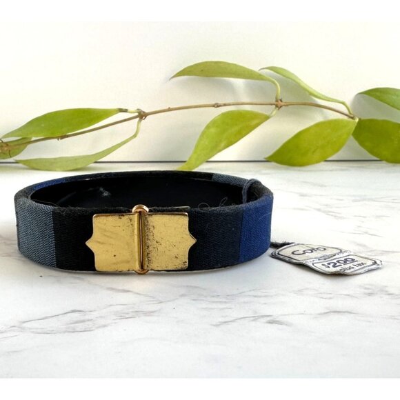 Coro Denim Bangle Bracelet With Gold-Tone Clasp New Old Stock - Picture 1 of 7